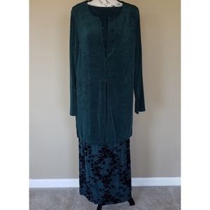 Citiknits 3pc jacket, top, skirt set Large